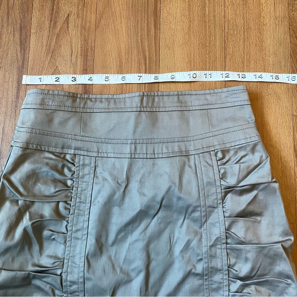 Nanette Leepore Tan Ruched Pencil Skirt Back slit Women’s Size - Picture 11 of 16